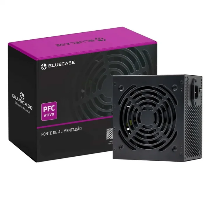 Fonte Bluecase 500W, PFC Ativo, Bivolt, Preto - BLU500-PFCPS2B