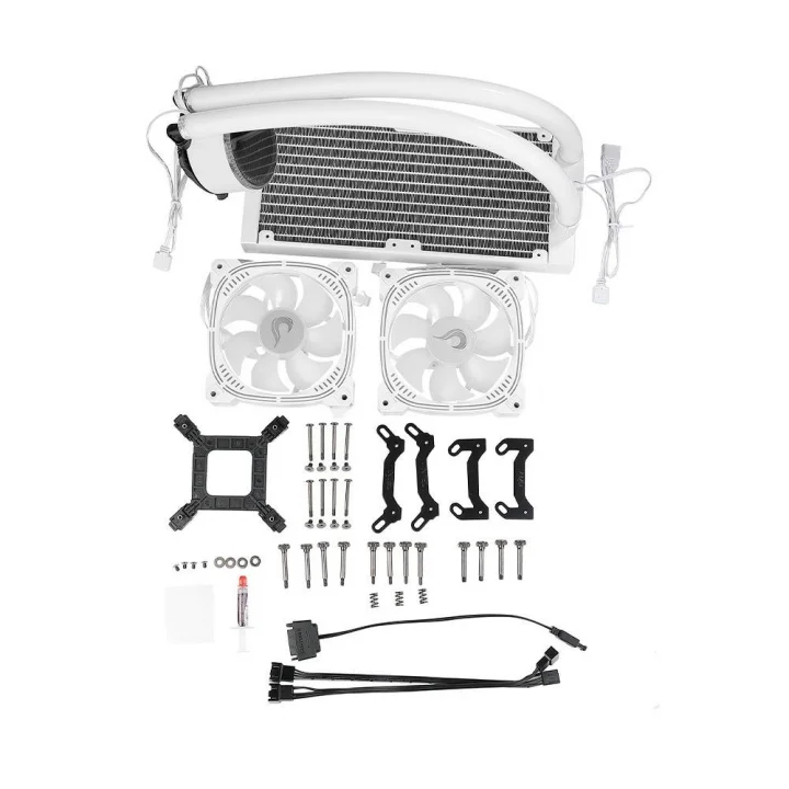 Water Cooler Rise Mode Aura Ice, ARGB, 240mm, AMD/Intel, Branco - RM-WAI-02-ARGB