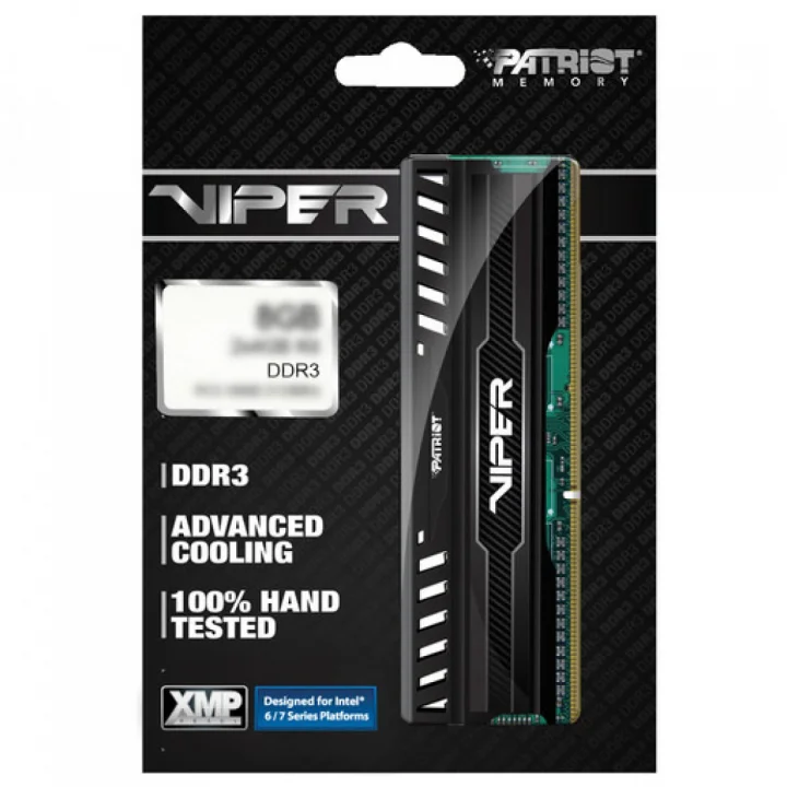 Memória Patriot Viper 3, 8GB, 1600MHz, DDR3, CL10, Preto - PV38G160C0