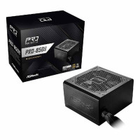 Fonte ASRock Pro, 850W, 80 Plus Bronze, ATX 3.1, PCIe 5.1, PFC Ativo, Preto - PRO-850G