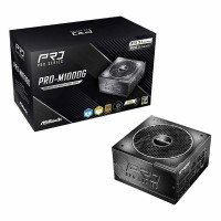 Fonte ASRock PRO Series, 1000W, 80 Plus Gold, Cybenetics Gold, Full Modular, ATX 3.1, PCIe 5.1, Preto - PRO-M1000G