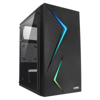 Gabinete Gamer Vinik Twin Edge, Lateral Acrilico, LED RGB, Sem Fans, Preto - GGTEACBK